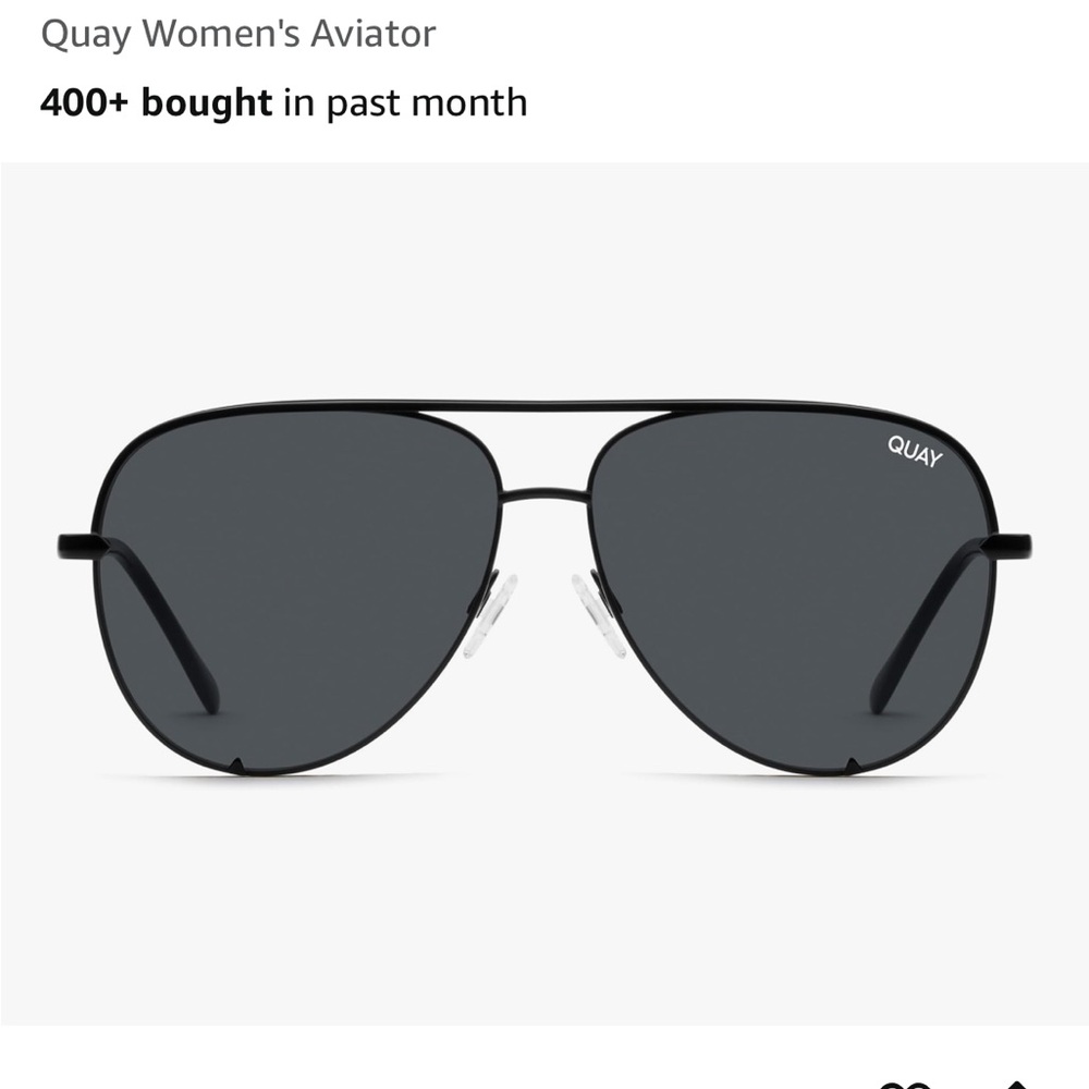 Quay Australia Unisex Aviator Sunglasses - Black